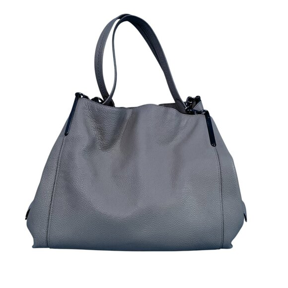 COACH Edie 31 Shoulder Bag F36675 Fog Blue Pebble Leather Slouchy Satchel - Picture 1 of 16